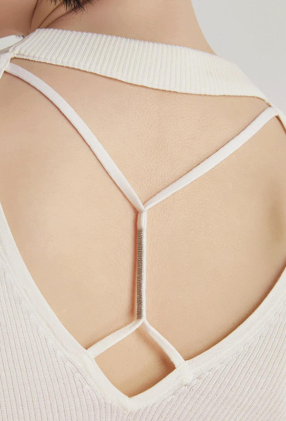 Yün & İpek Yüksek Yaka Kolsuz Örgü Yelek