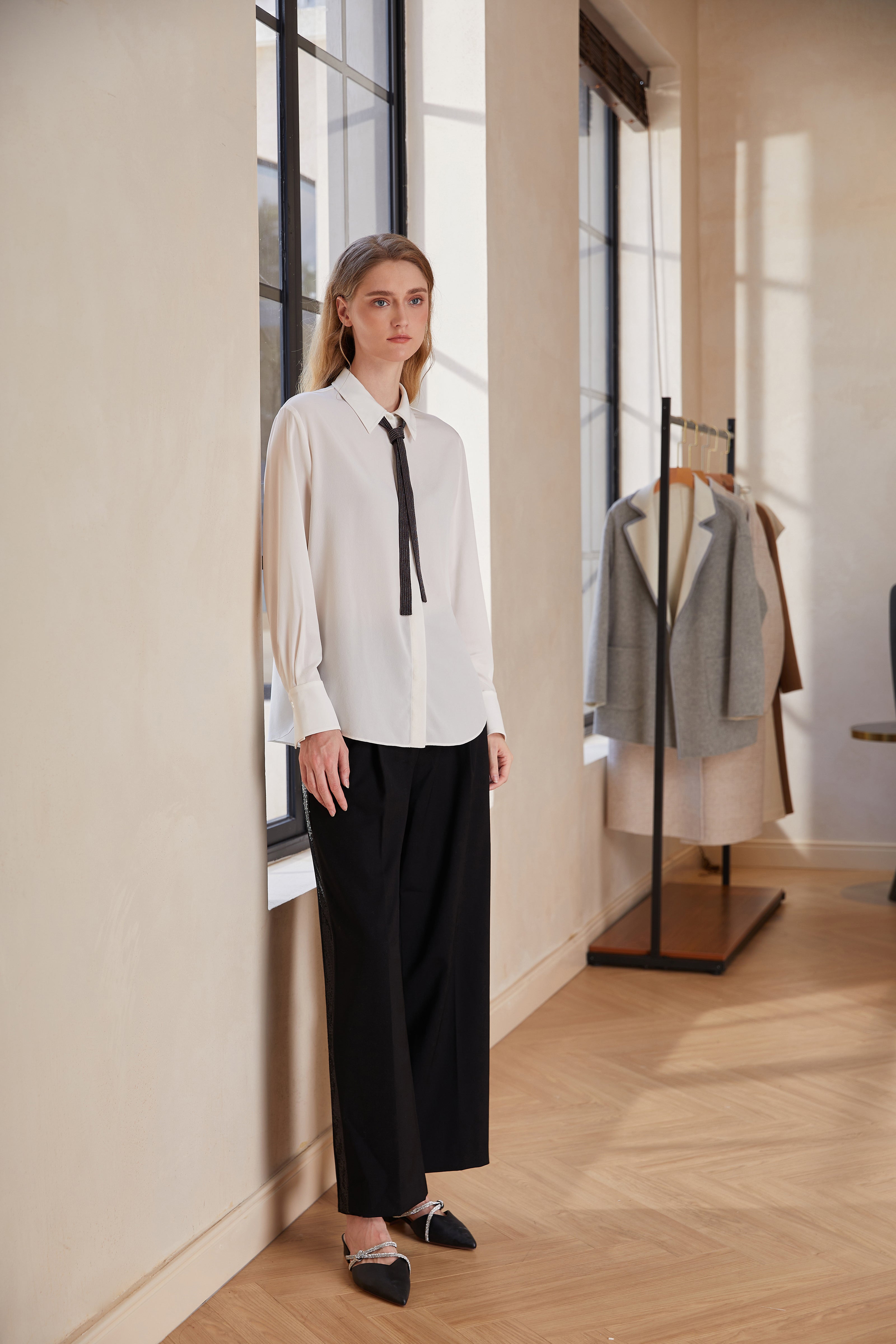 İpek Uzun Kollu Gömlek