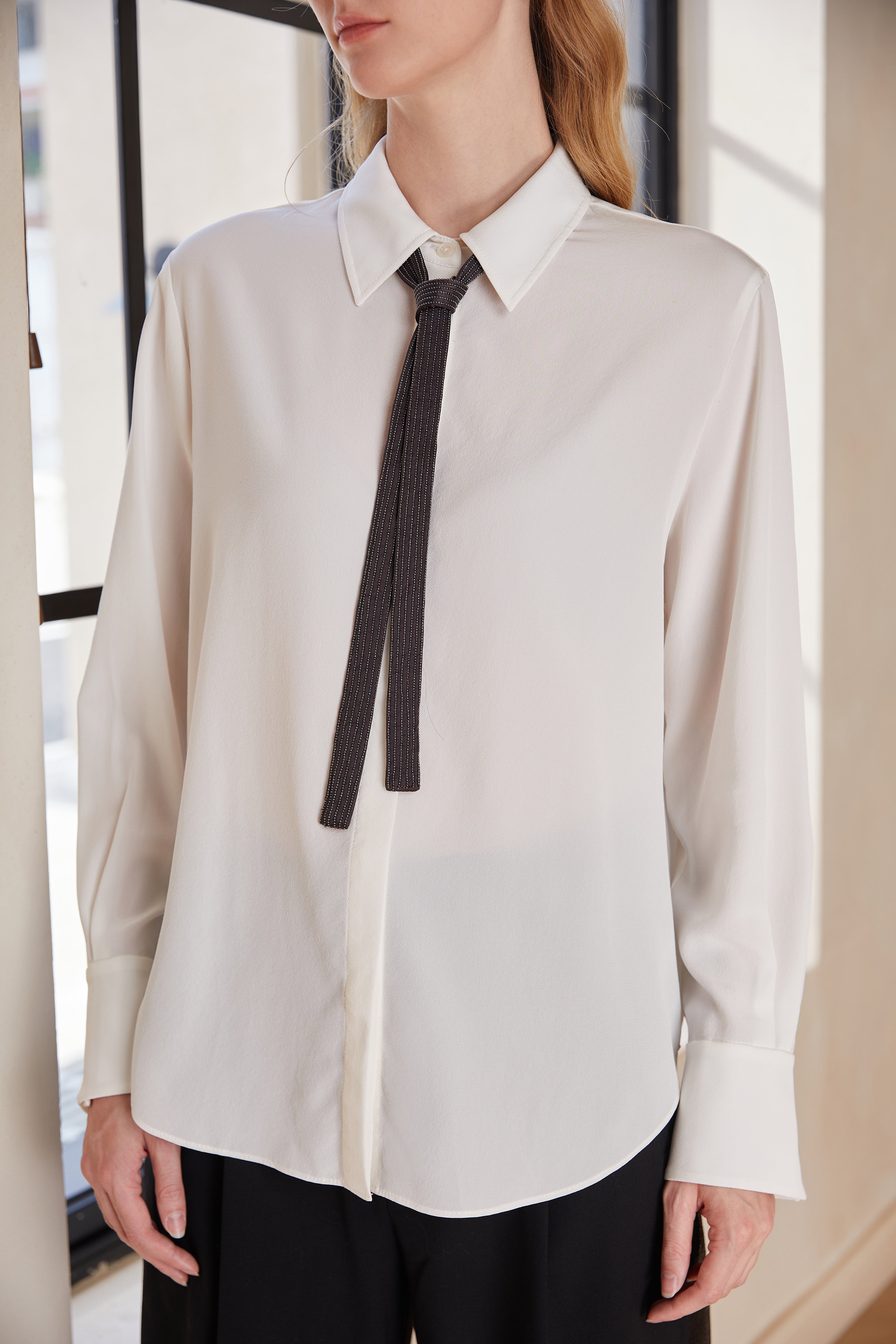 İpek Uzun Kollu Gömlek