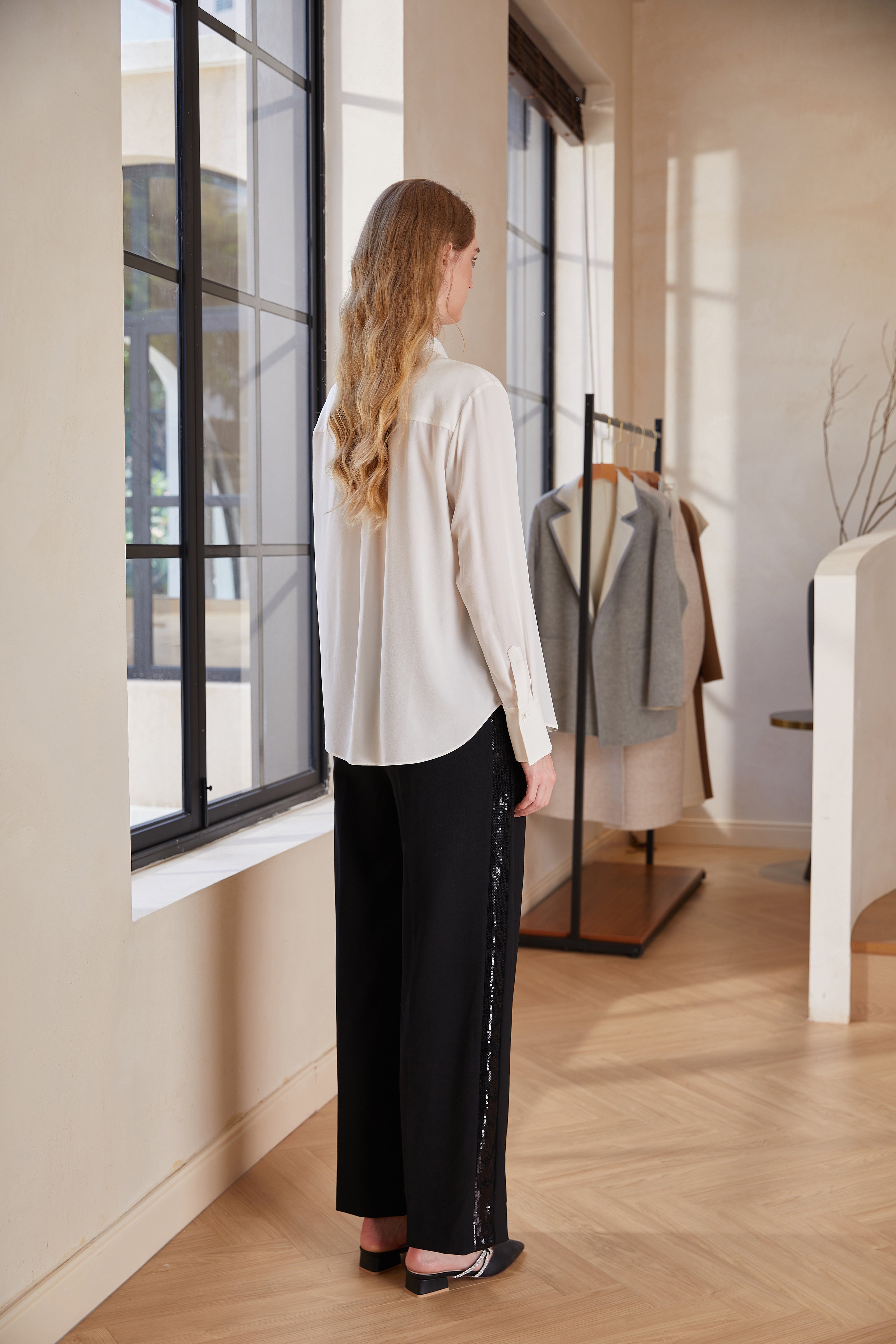 İpek Uzun Kollu Gömlek