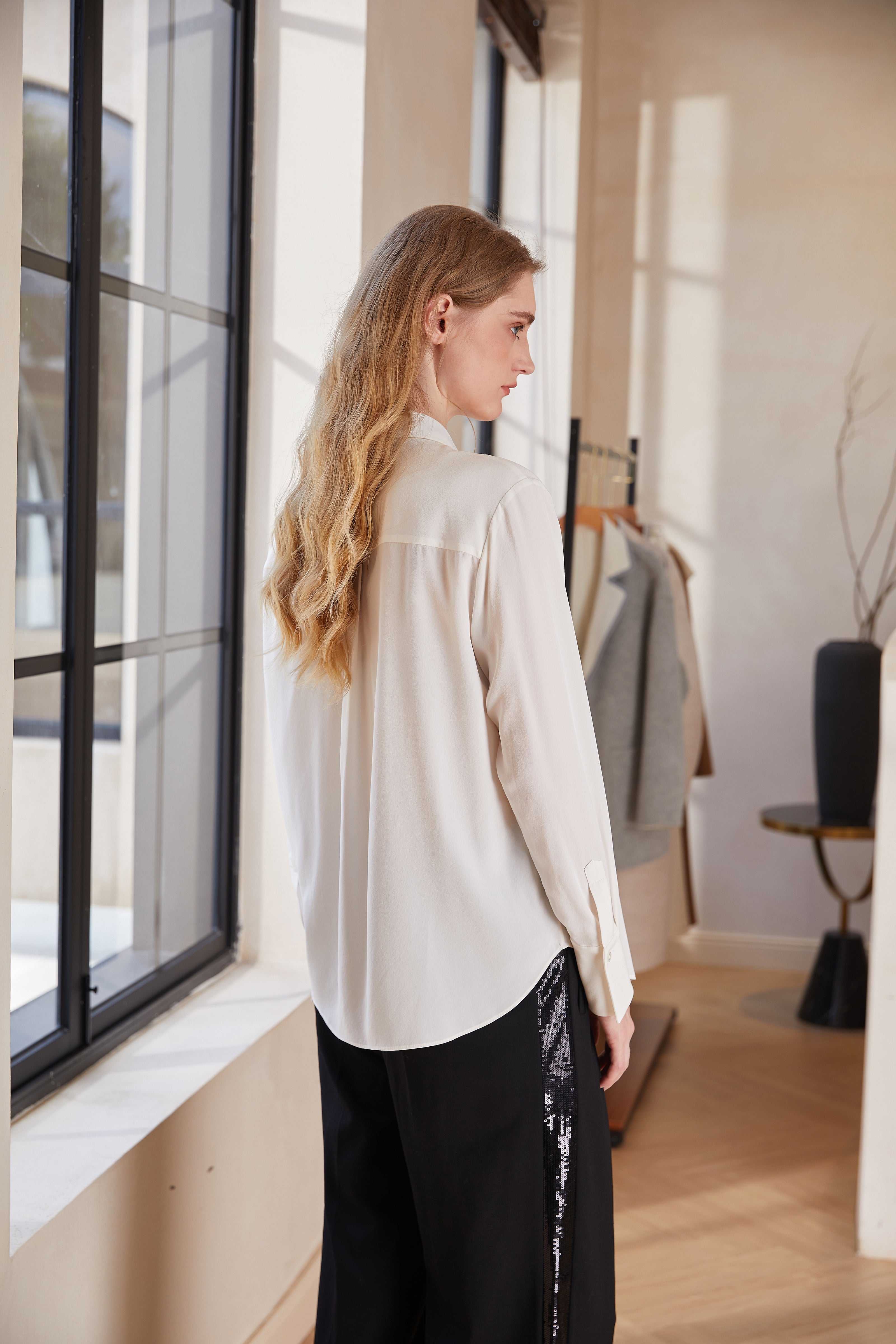 İpek Uzun Kollu Gömlek