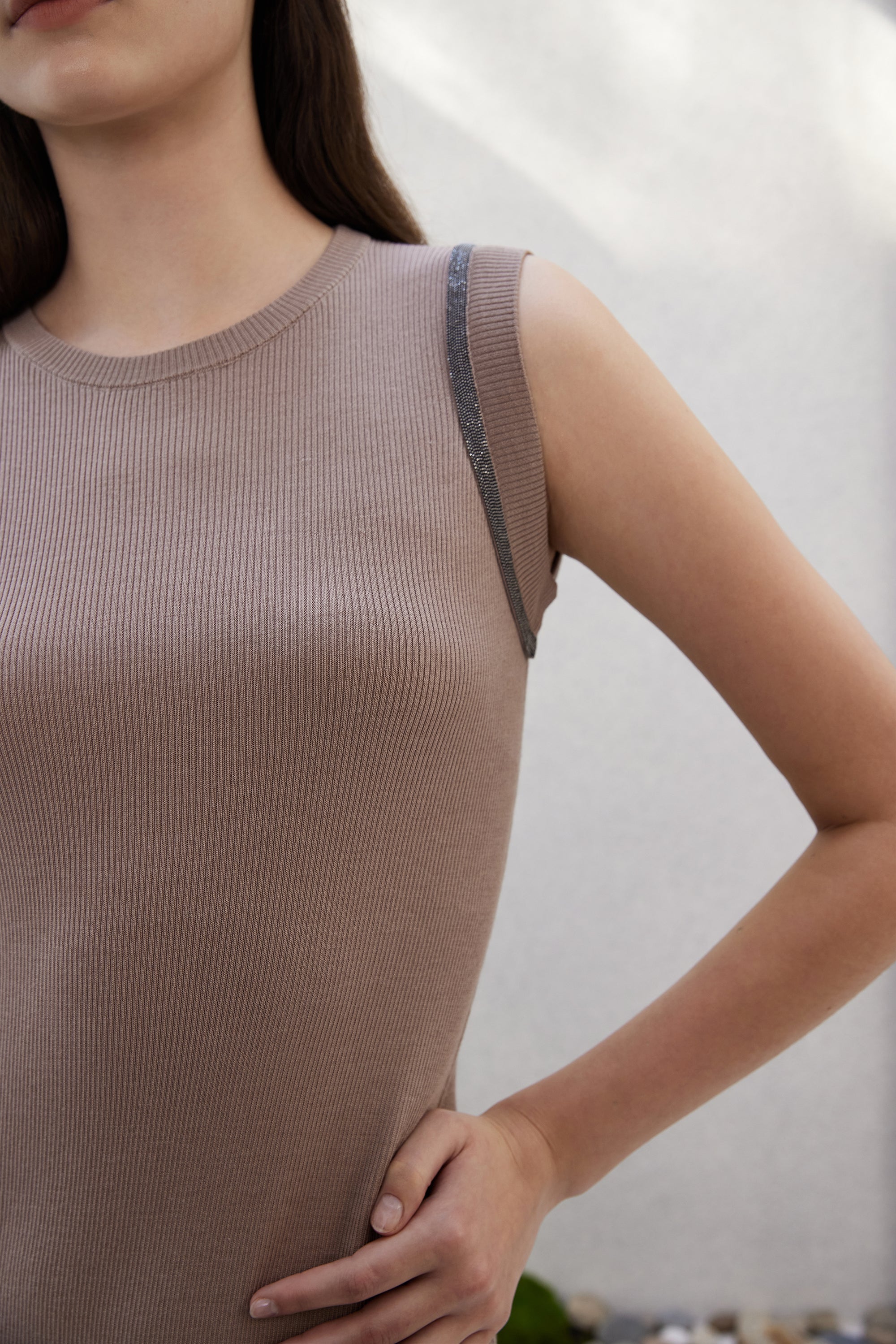 Yün & İpek Çizgili Elbise