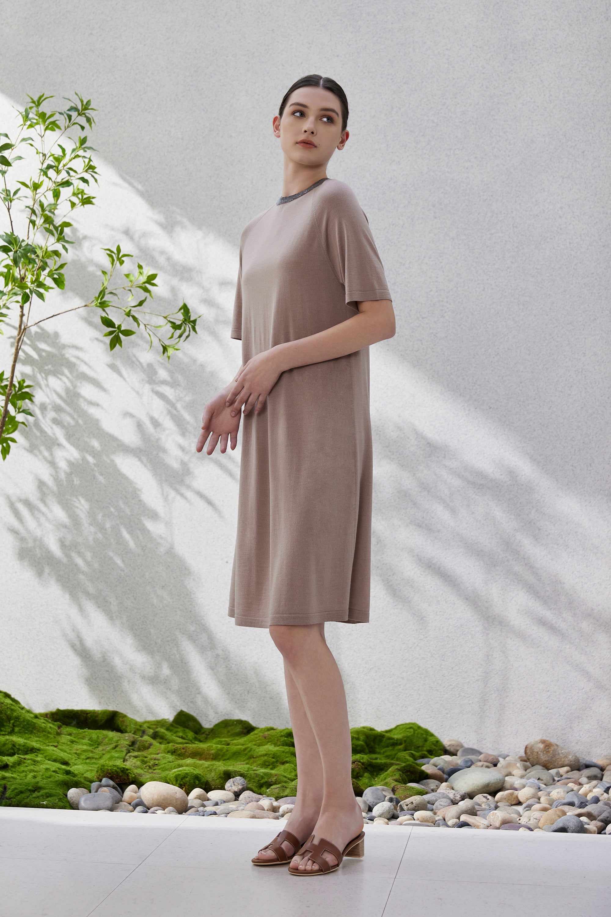 Yün & İpek Örgü Midi Elbise