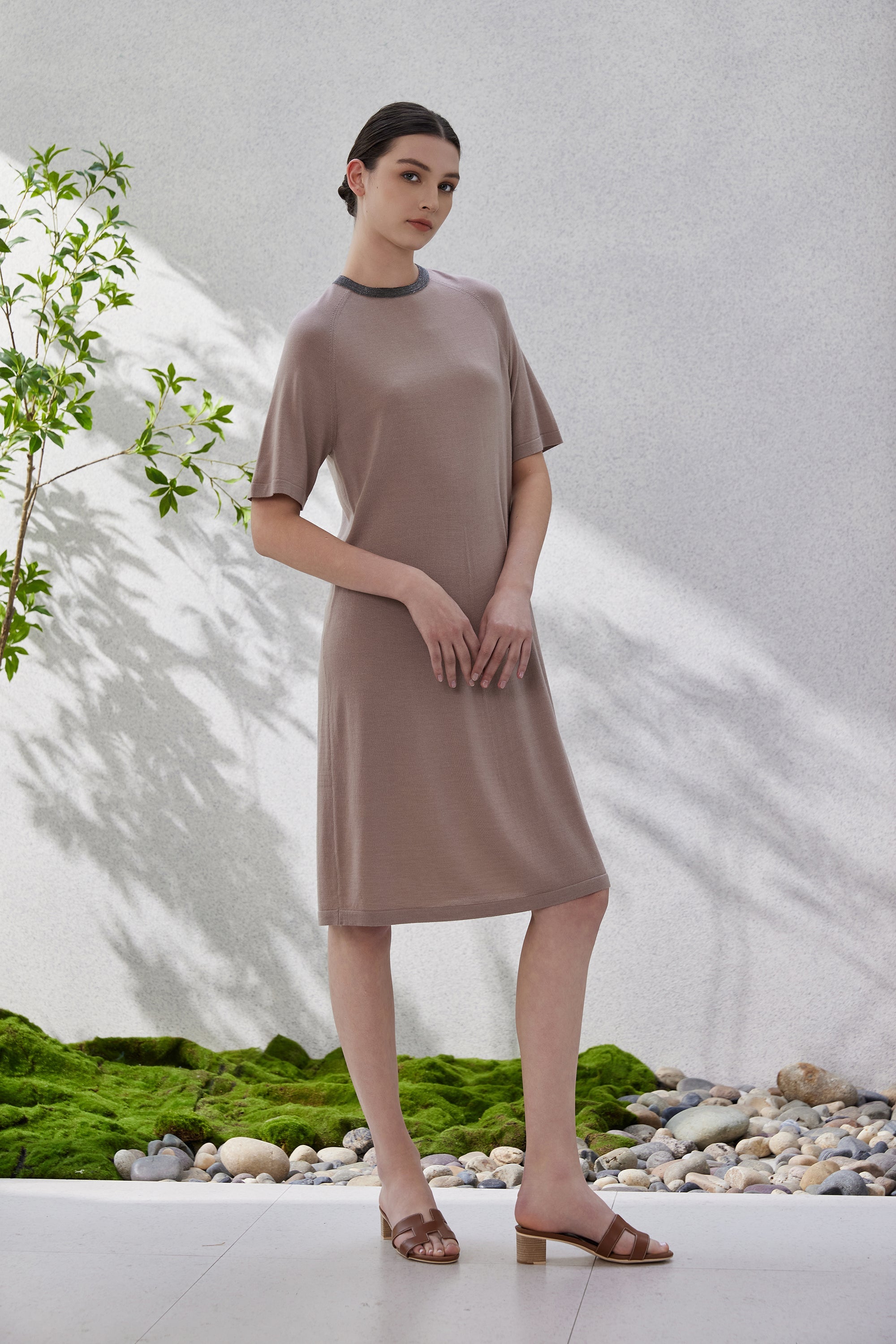 Yün & İpek Örgü Midi Elbise