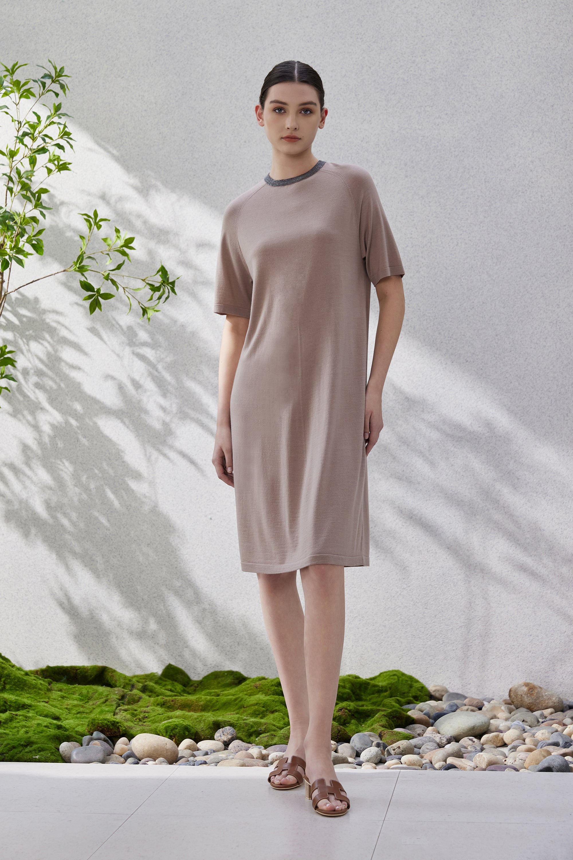 Yün & İpek Örgü Midi Elbise