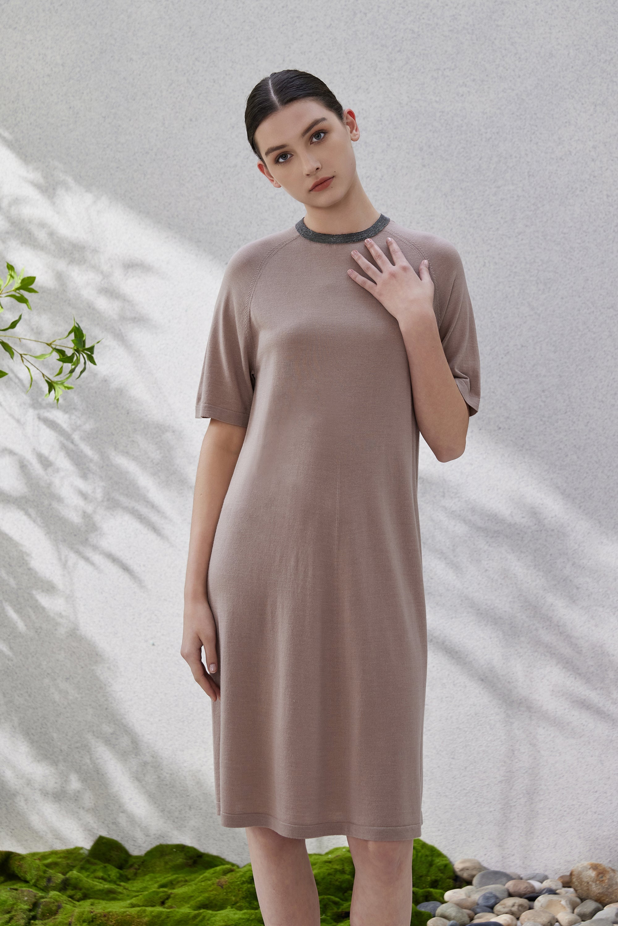 Yün & İpek Örgü Midi Elbise