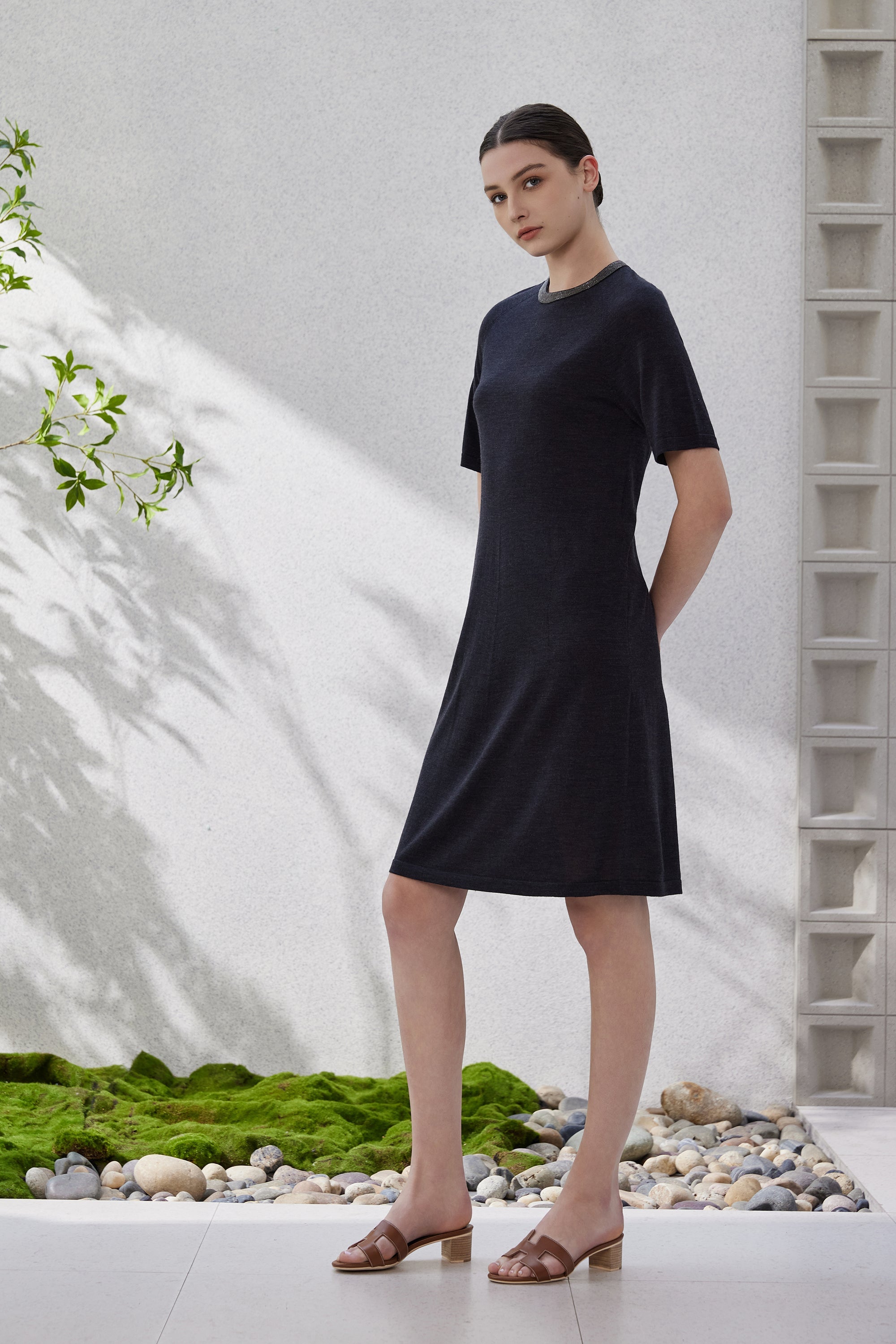 Yün & İpek Örgü Midi Elbise