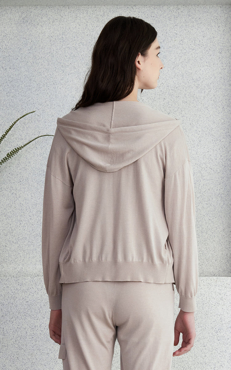 Yün & İpek Hafif Kapüşonlu