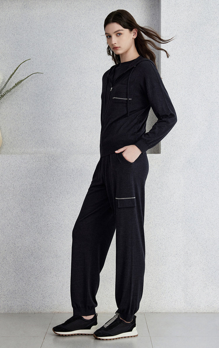 Yün & İpek Hafif Kapüşonlu