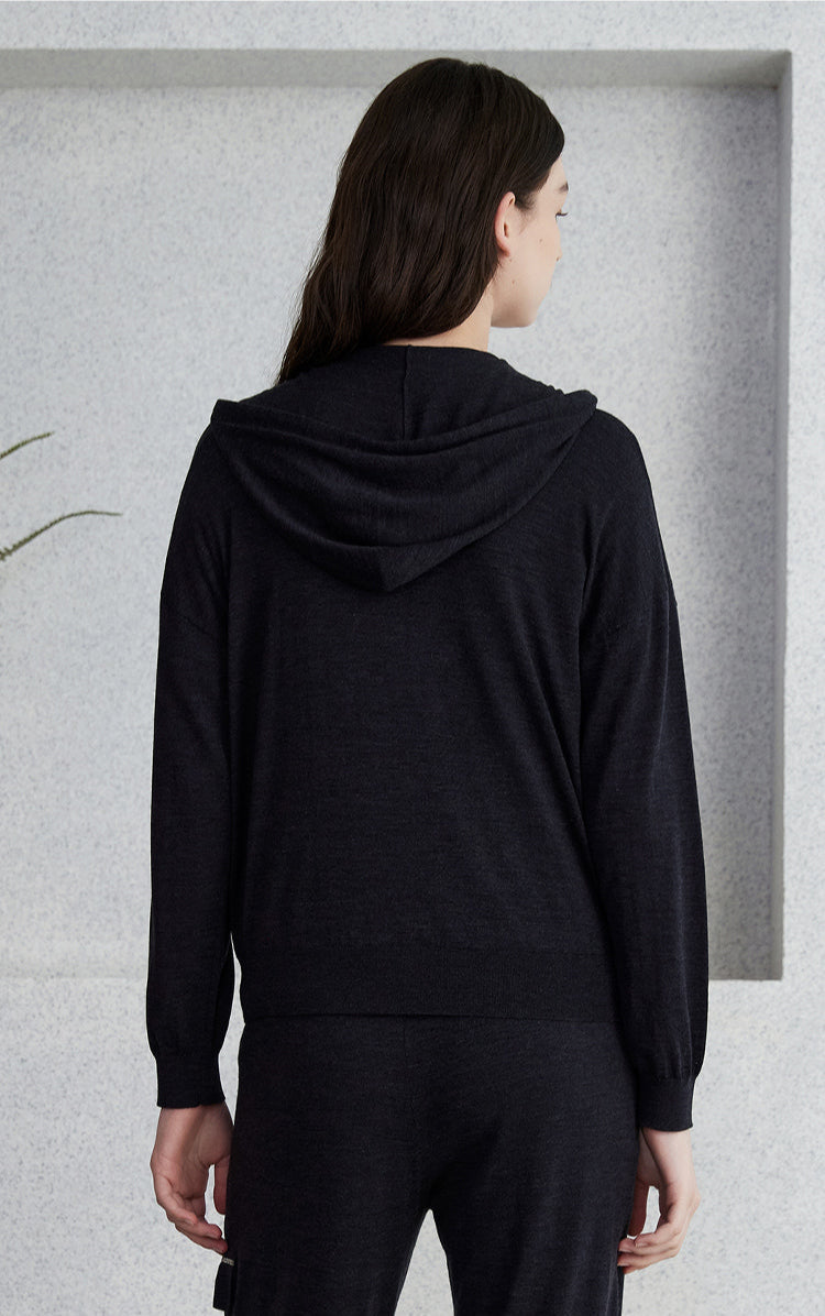Yün & İpek Hafif Kapüşonlu