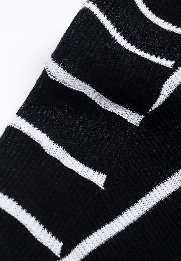 İpek Kapüşonlu Çizgili Üst