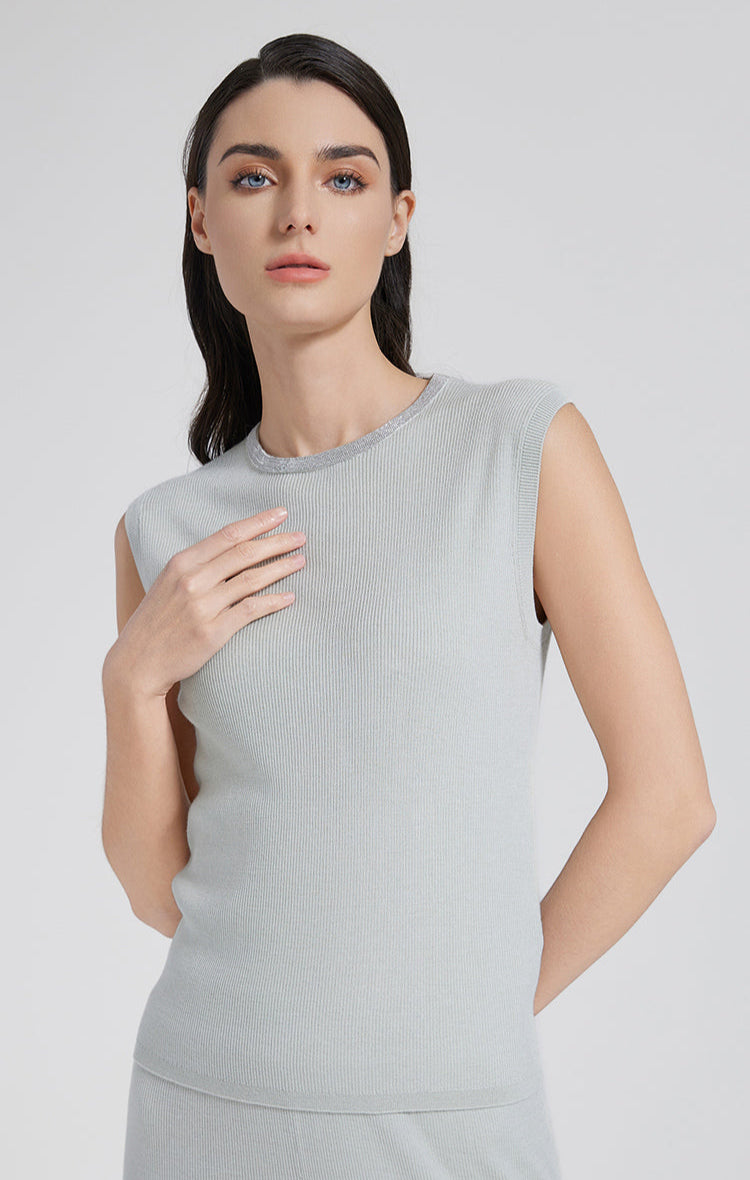 İpek & Yün Yuvarlak Yaka Atlet Triko