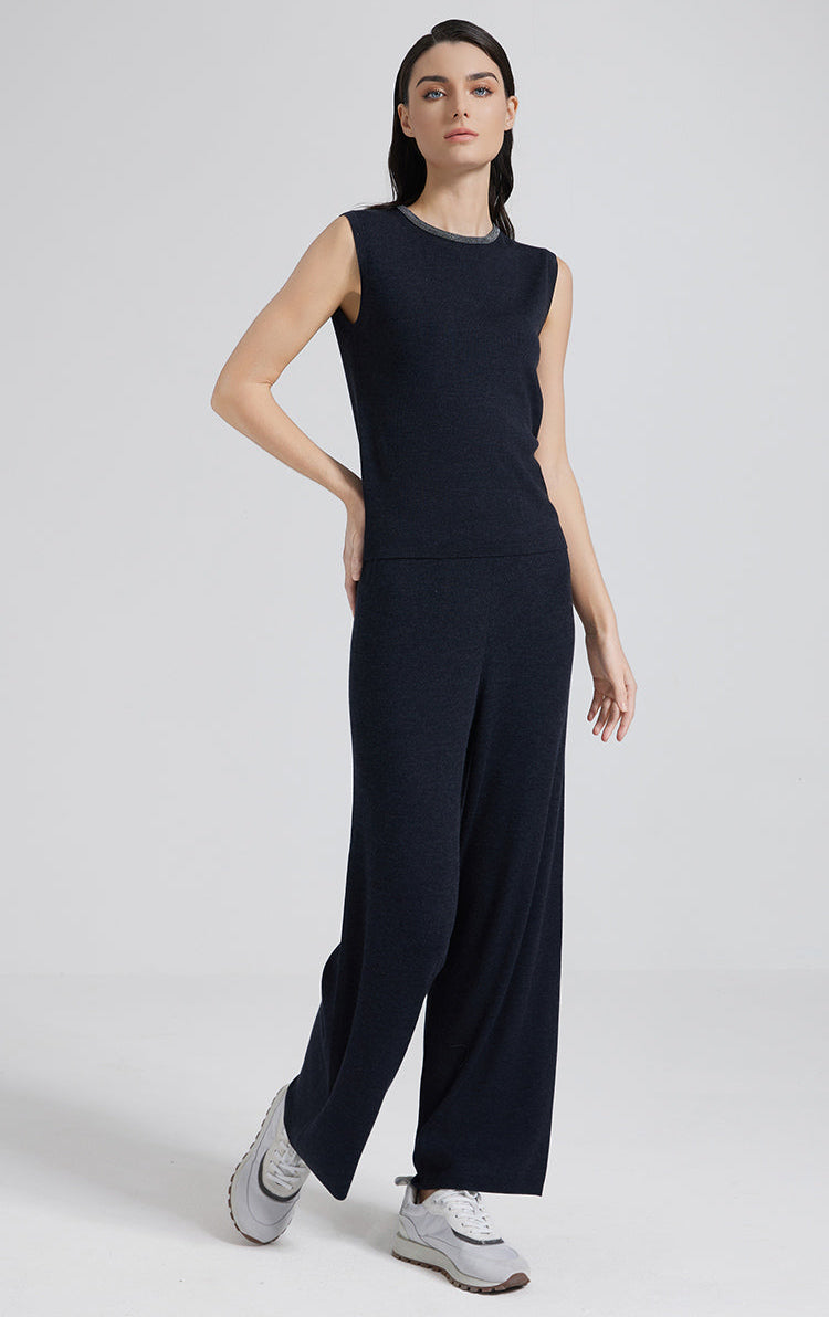 İpek & Yün Yuvarlak Yaka Atlet Triko