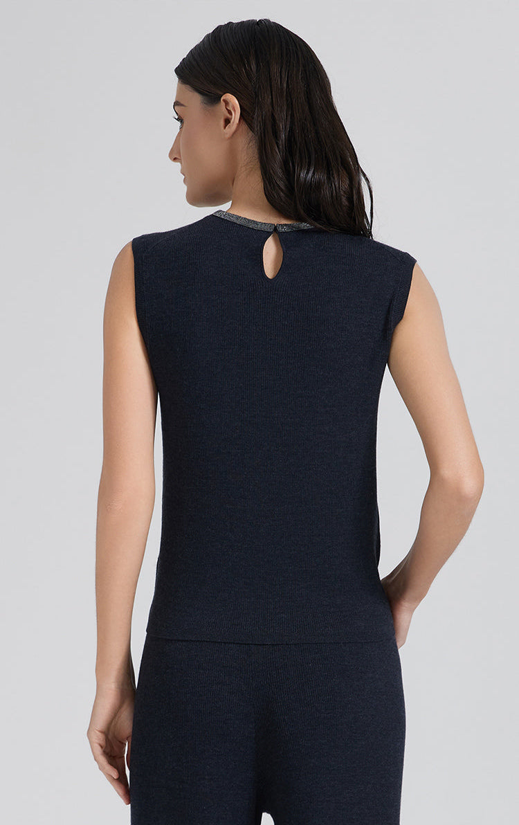 İpek & Yün Yuvarlak Yaka Atlet Triko