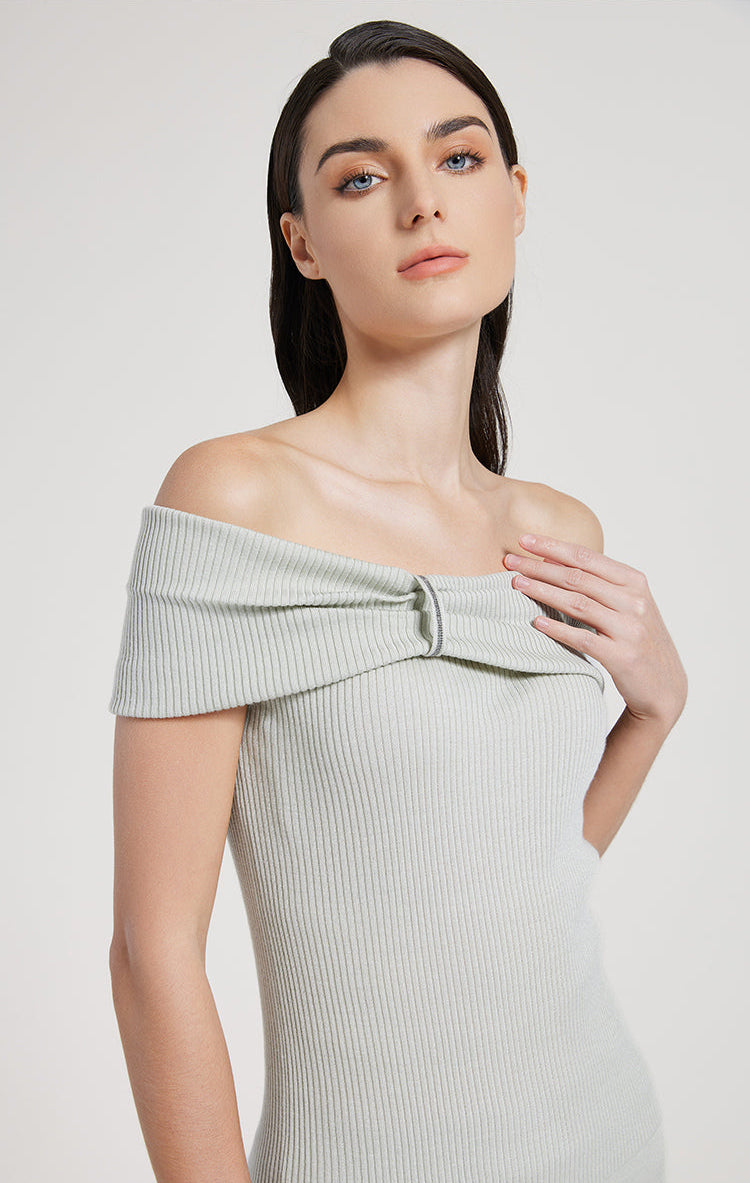 İpek & Yün Omuz Fitilli Kazak