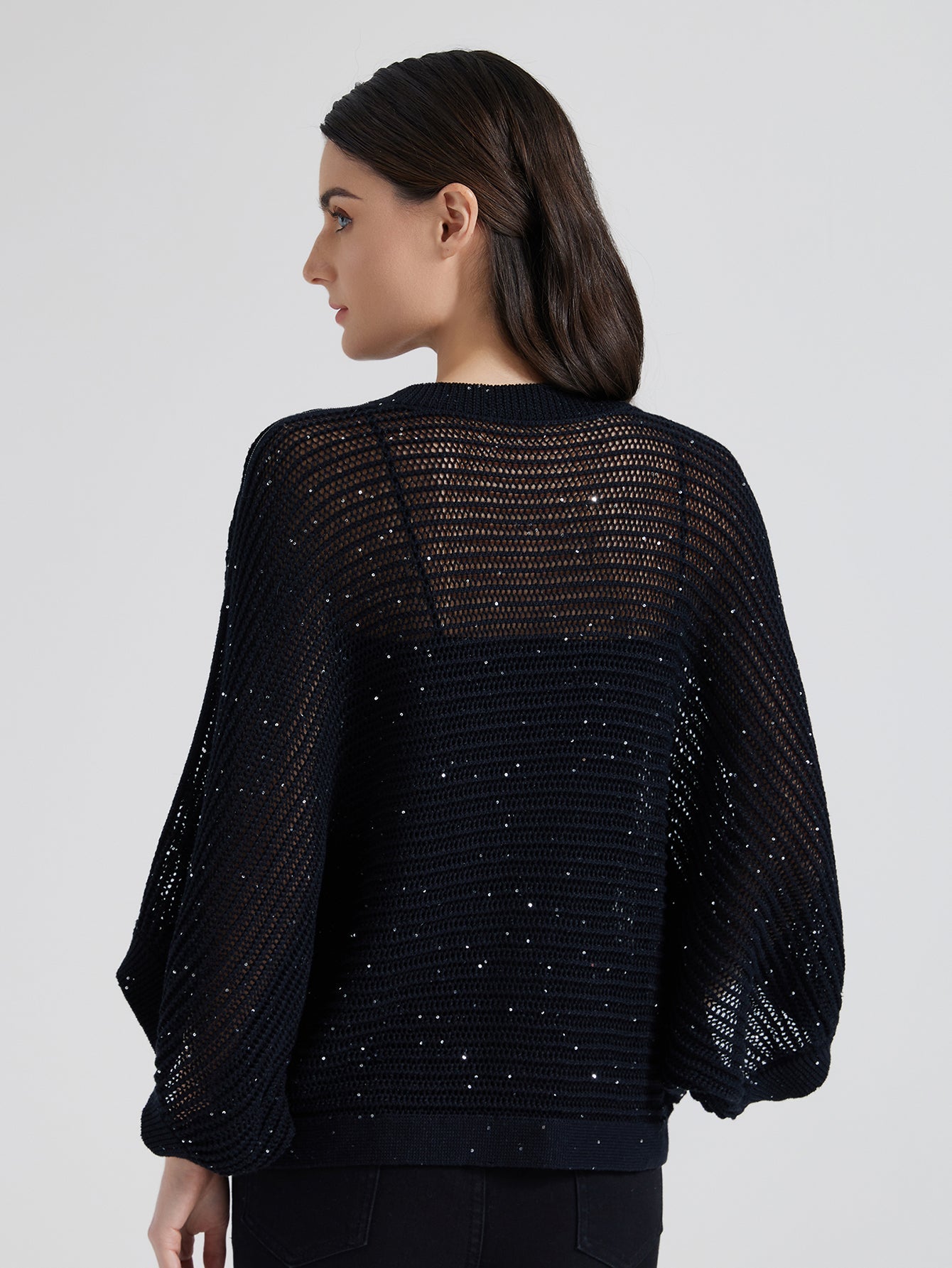 Keten & Pamuk Payetli Örgü Kazak