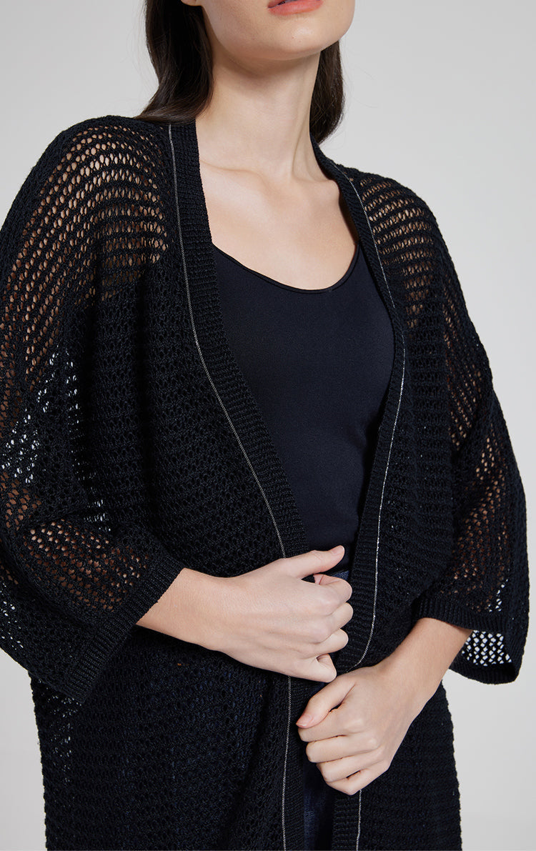 Keten Kroşe Örgü Büstiyer Hırka