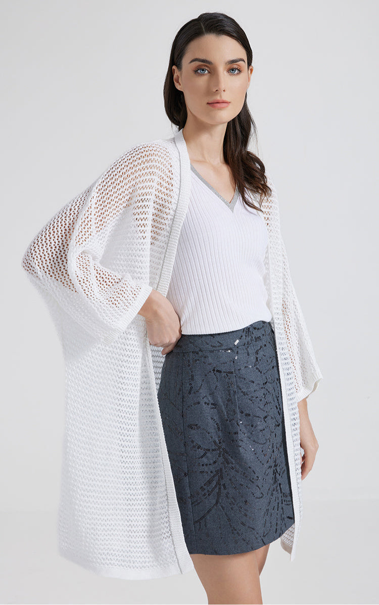 Keten Kroşe Örgü Büstiyer Hırka