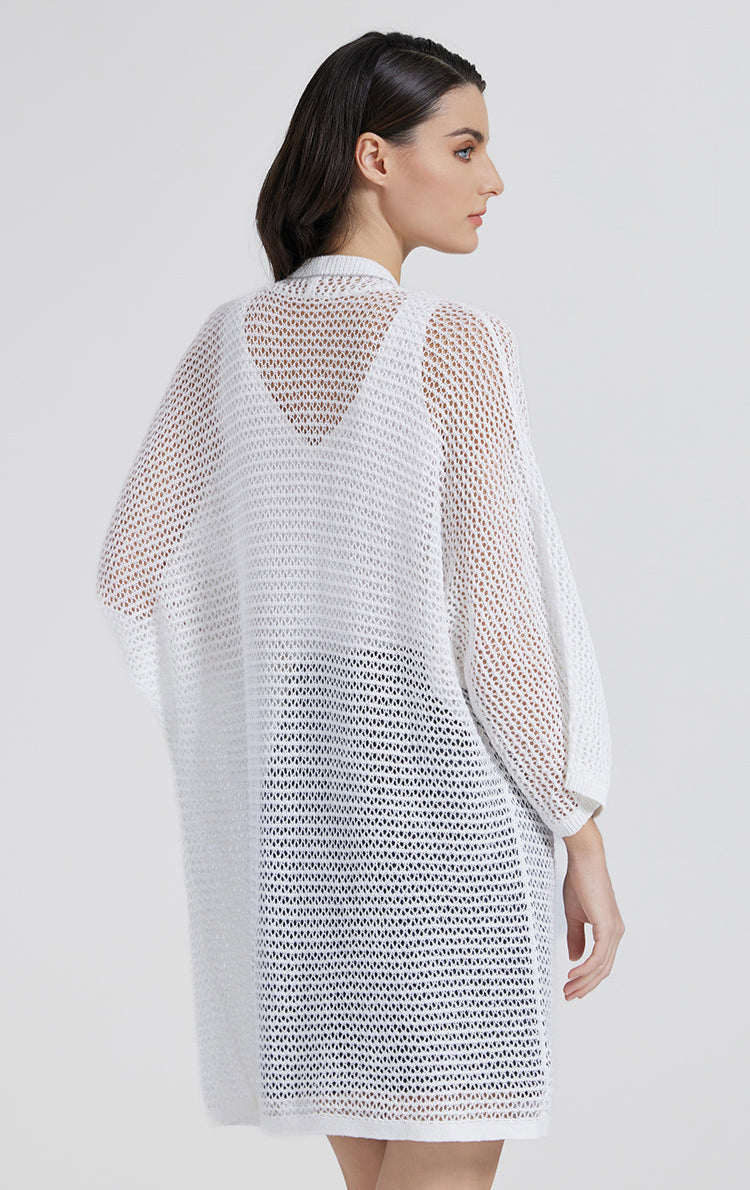 Keten Kroşe Örgü Büstiyer Hırka