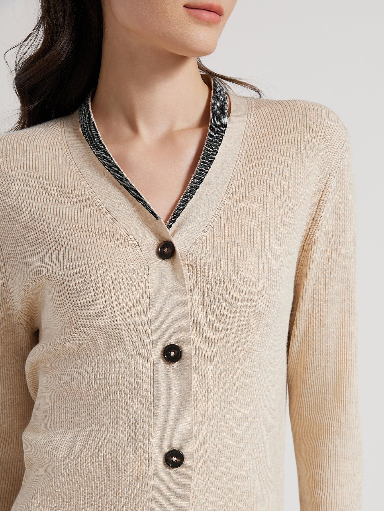 Yün & İpek V Yaka Hırka