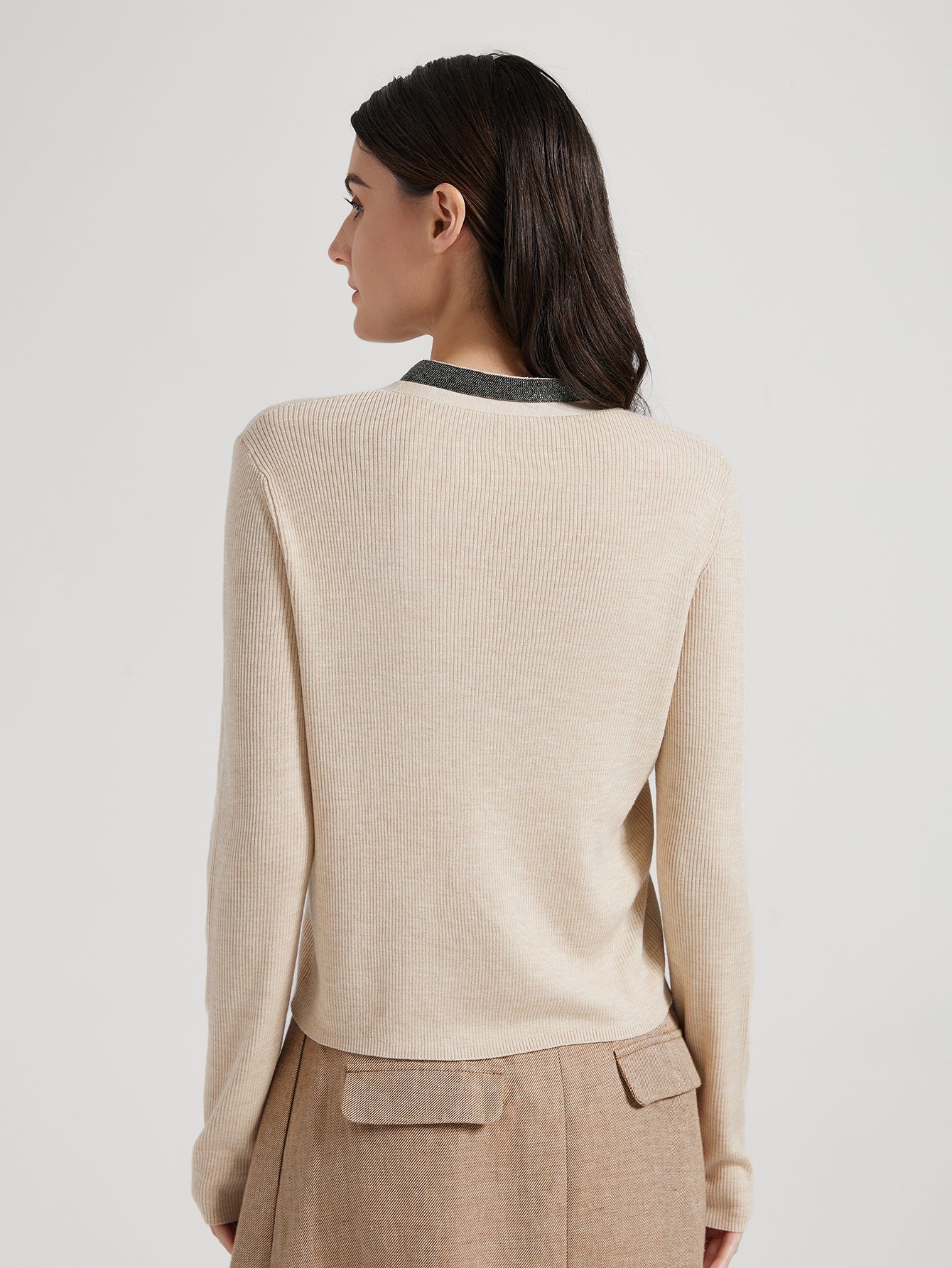 Yün & İpek V Yaka Hırka