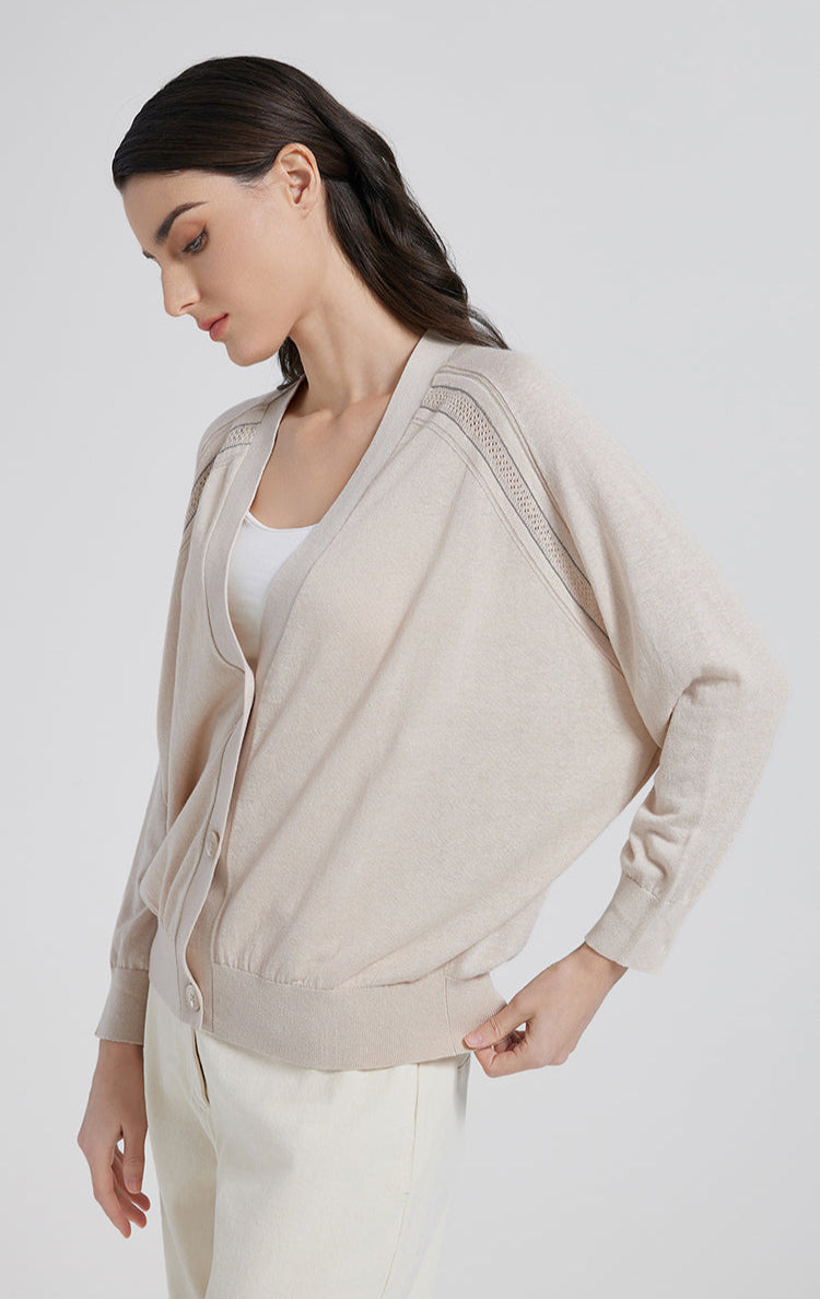 İpek & Keten V Yaka Hırka