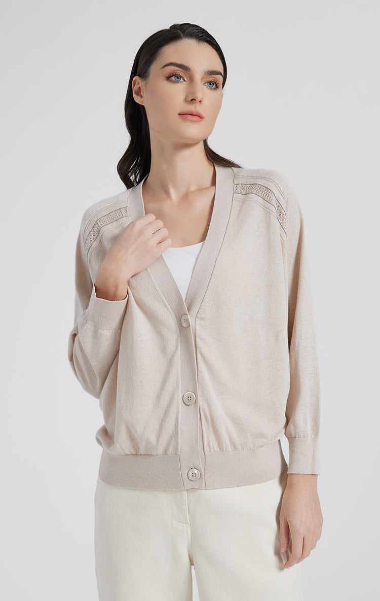 İpek & Keten V Yaka Hırka