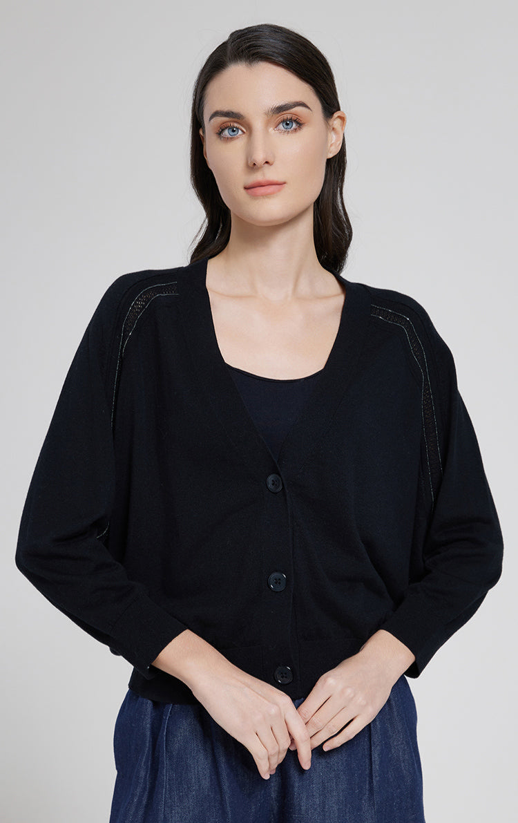 İpek & Keten V Yaka Hırka