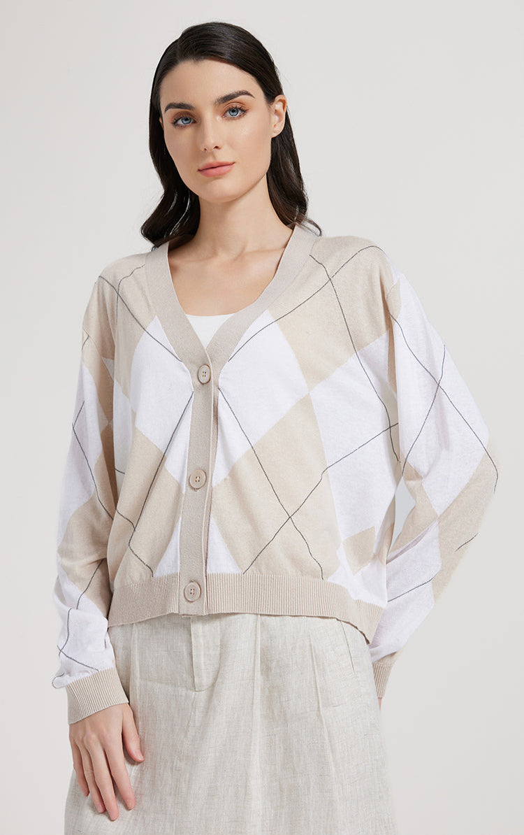 İpek & Keten İşlemeli Hırka