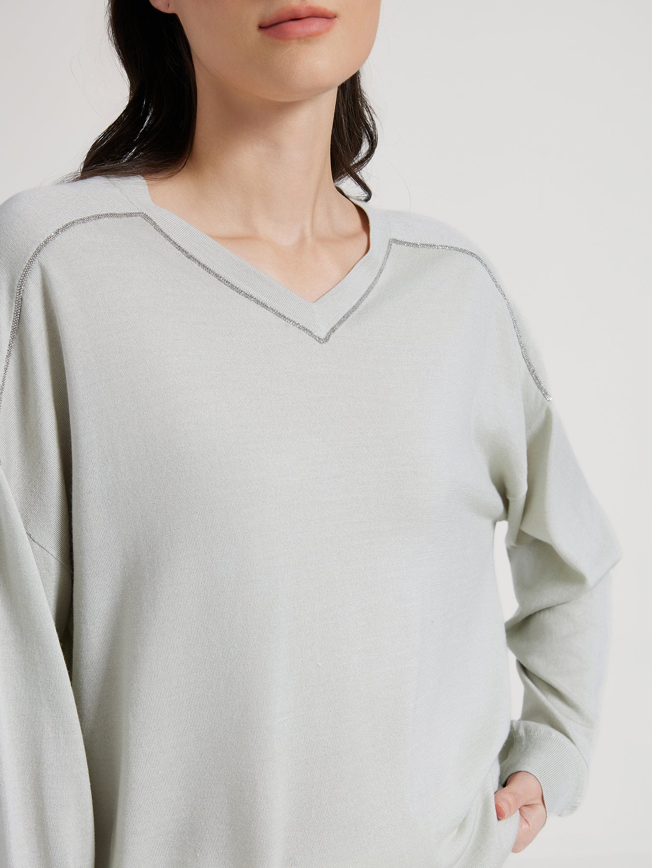 İpek & Yün V Yaka Kazak