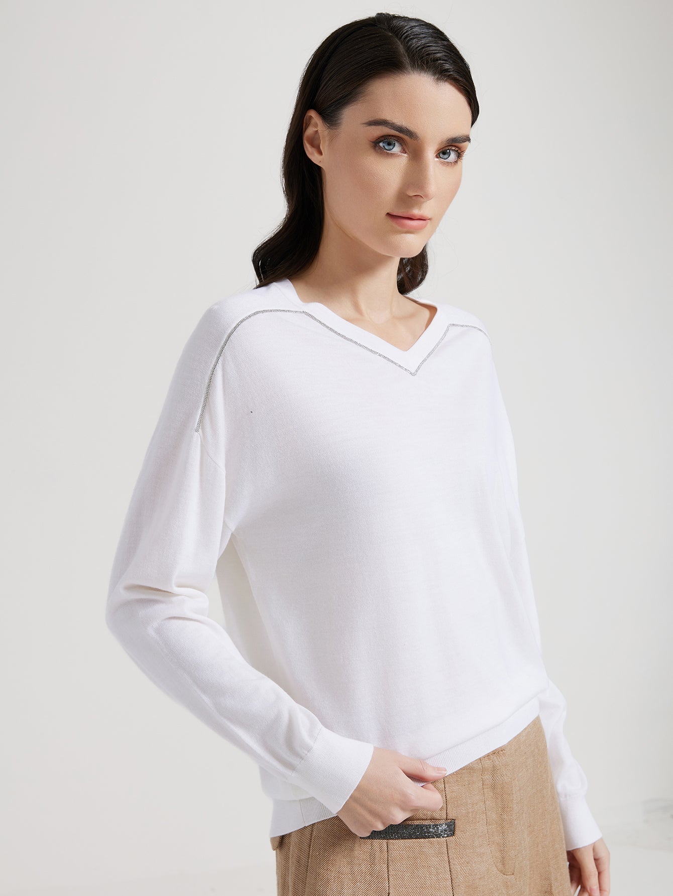 İpek & Yün V Yaka Kazak