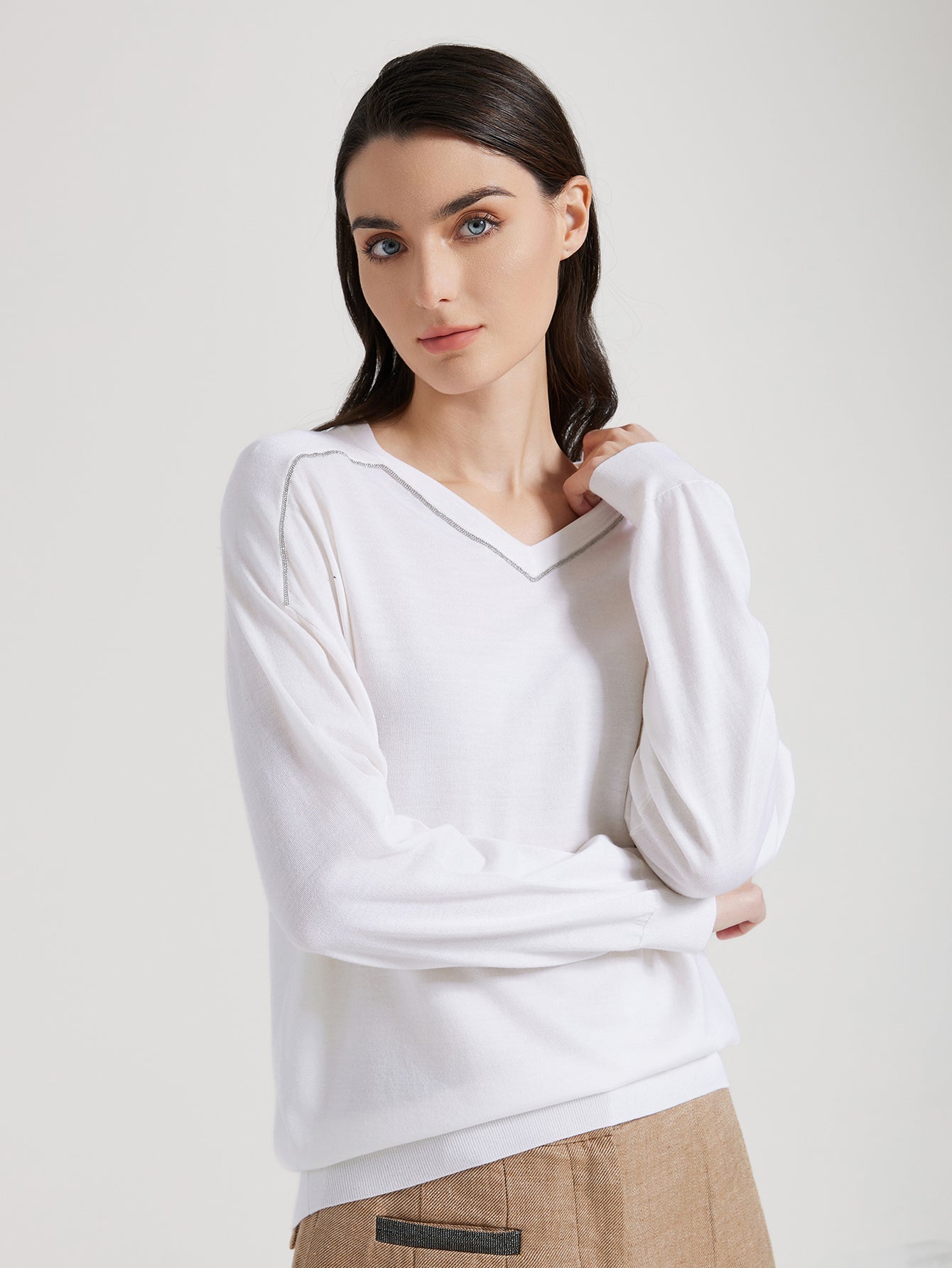 İpek & Yün V Yaka Kazak