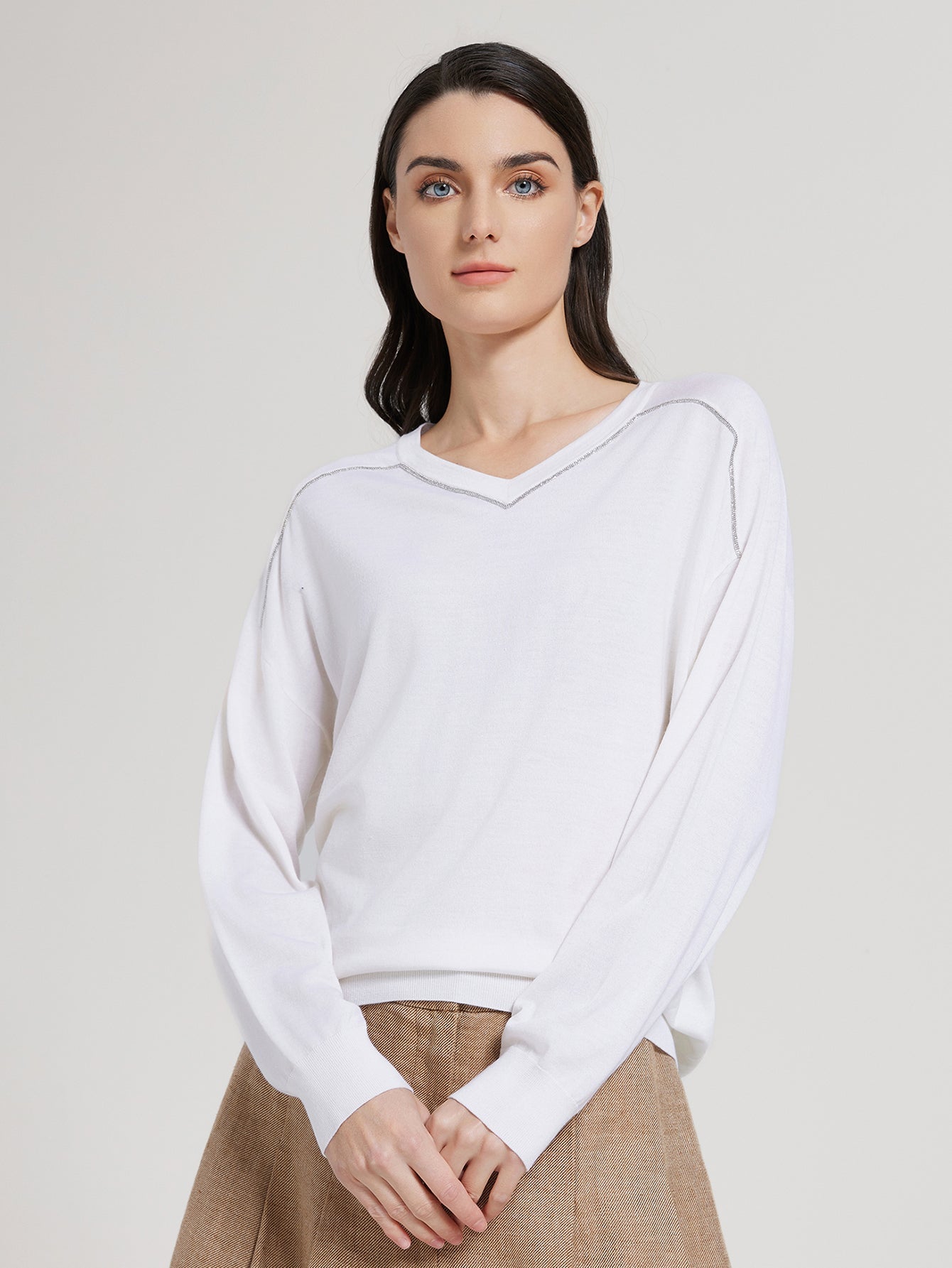 İpek & Yün V Yaka Kazak