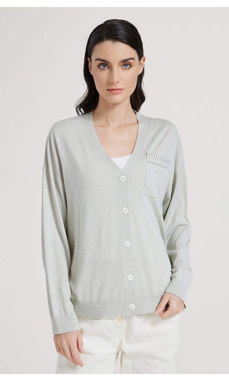 İpek & Yün V Yaka Hırka