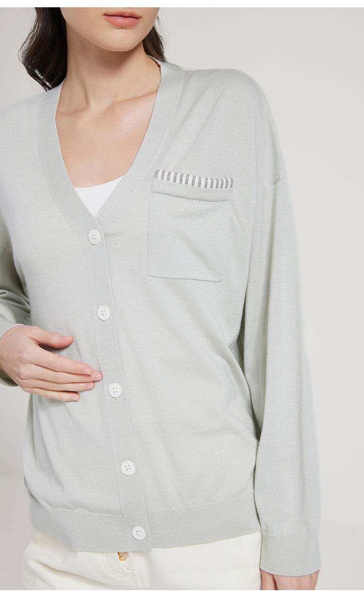 İpek & Yün V Yaka Hırka