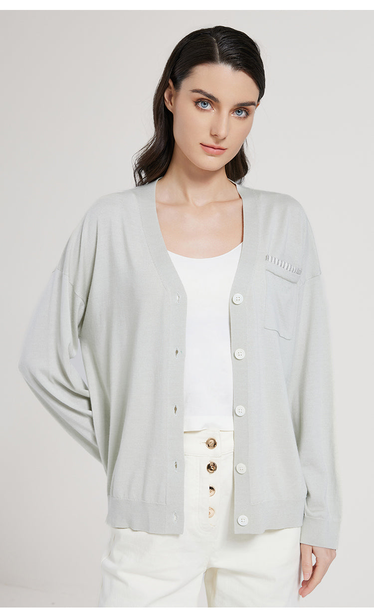 İpek & Yün V Yaka Hırka