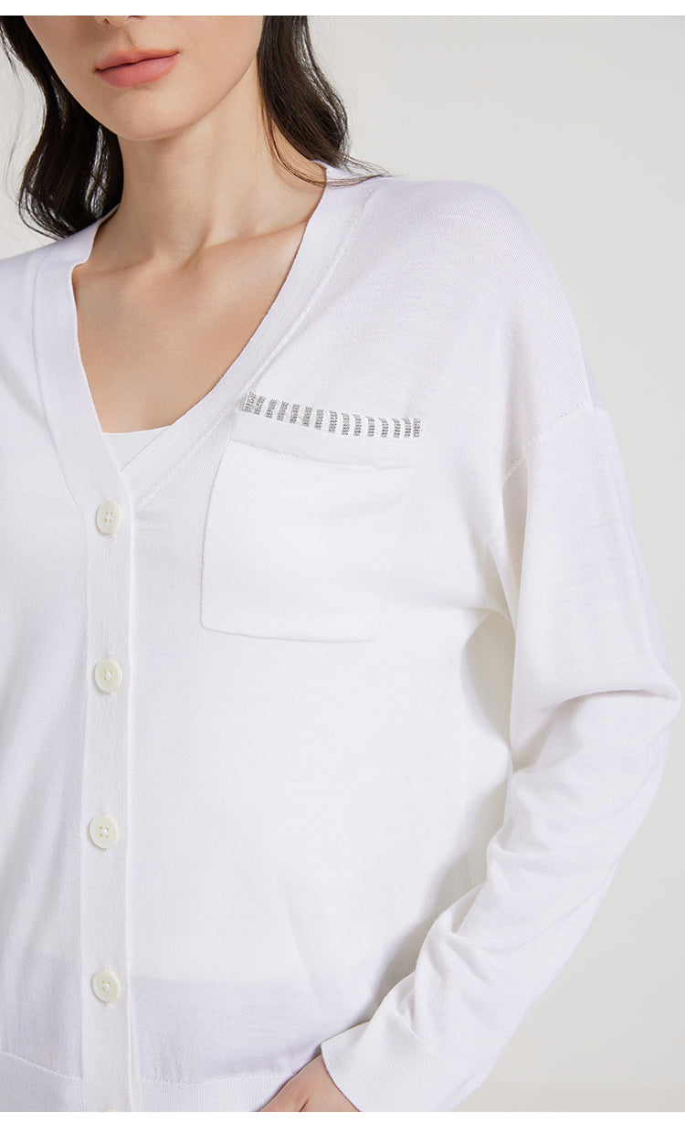 İpek & Yün V Yaka Hırka