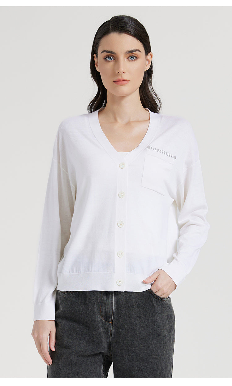 İpek & Yün V Yaka Hırka