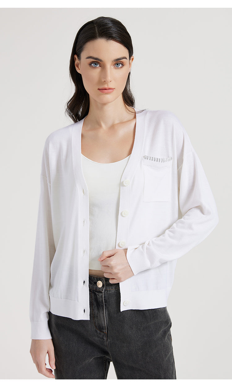 İpek & Yün V Yaka Hırka