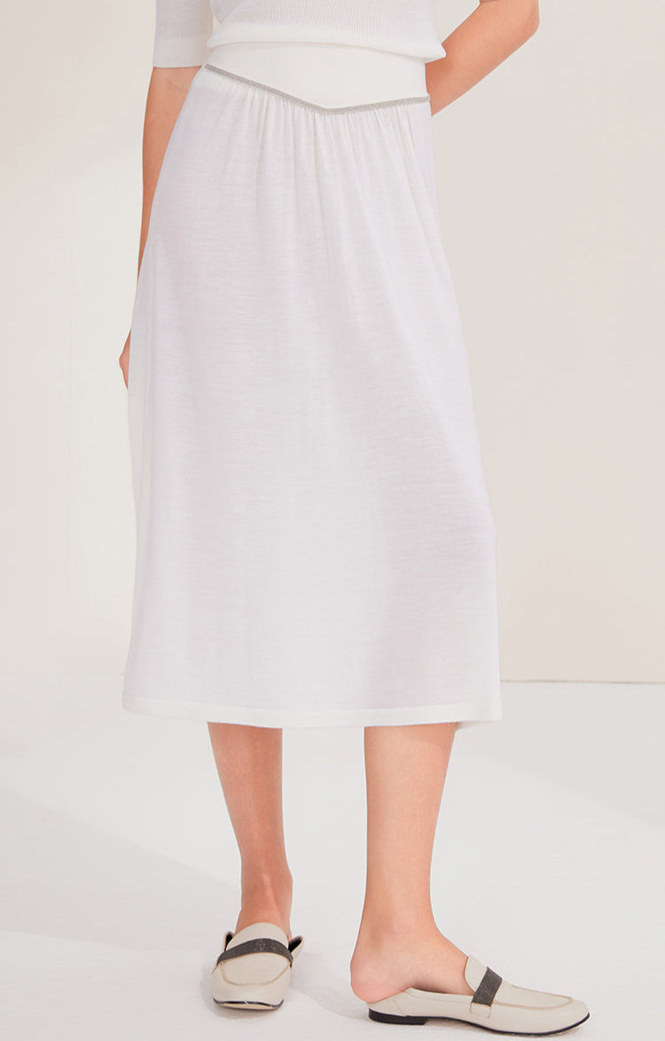 Merino Yünü İnce Dokulu Bel Etek