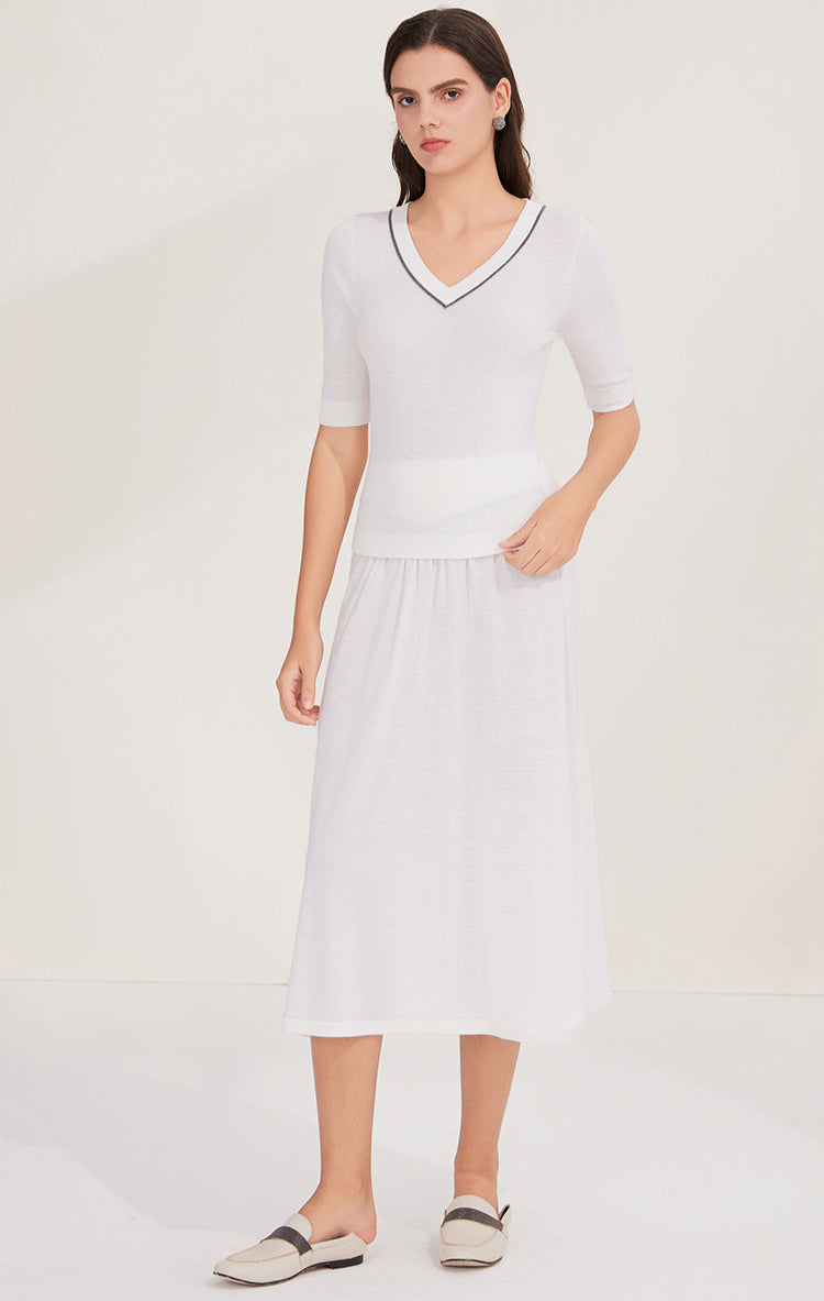 Merino Yünü İnce Dokulu Bel Etek