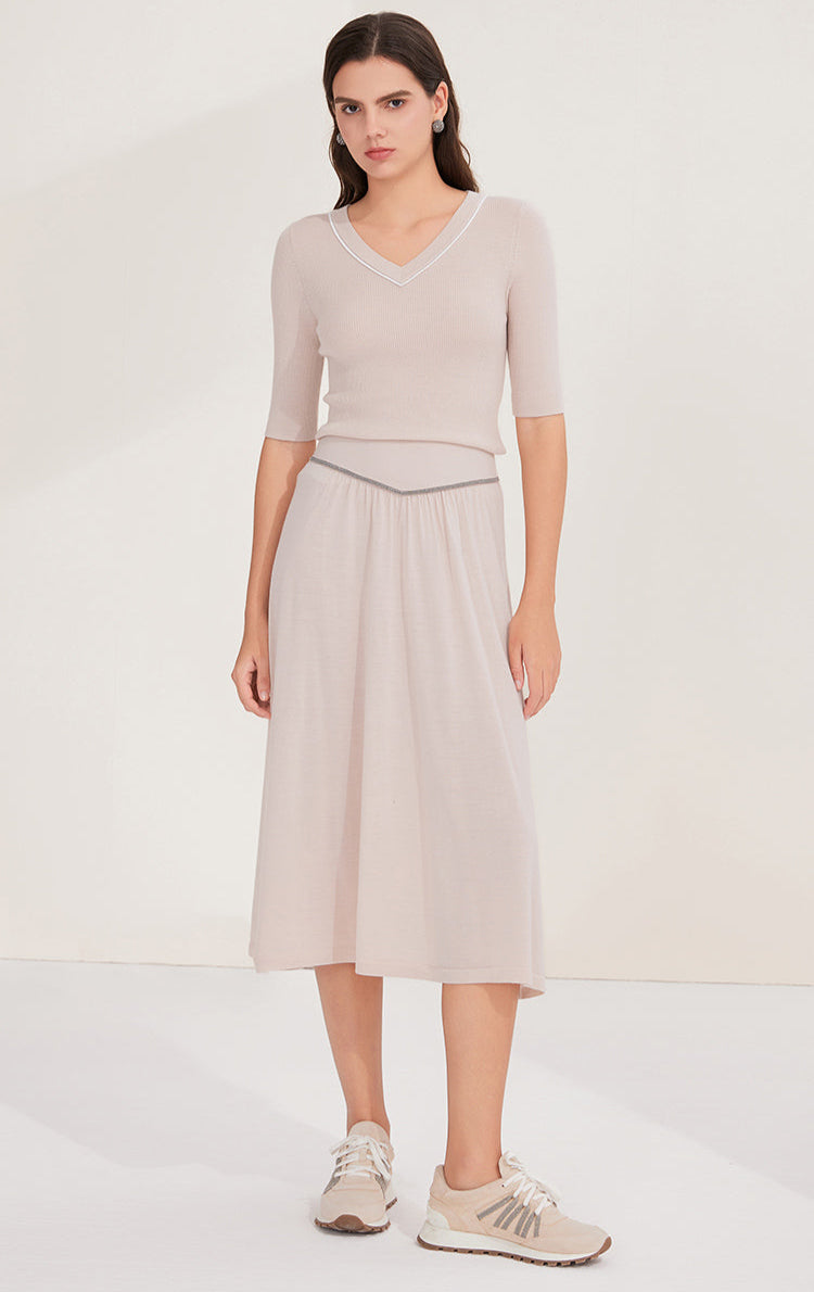 Merino Yünü İnce Dokulu Bel Etek