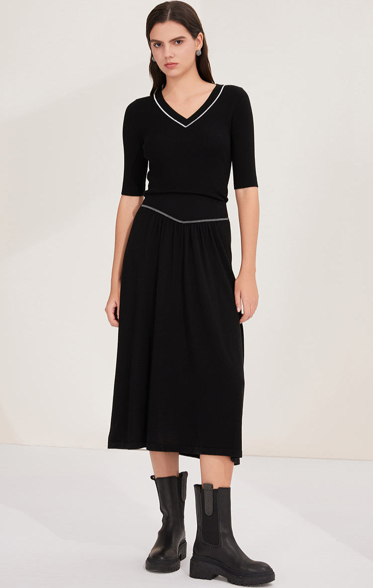 Merino Yünü İnce Dokulu Bel Etek