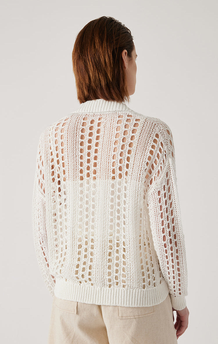 Keten Açık Örgülü Hırka