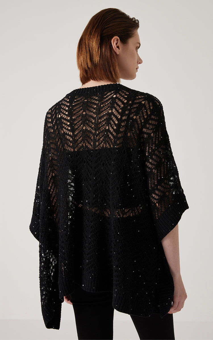 Keten Payetli Düz Örme Kazak