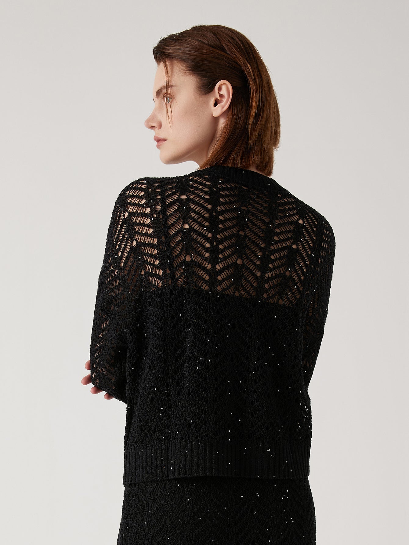 Keten Örgü Düğmeli Hırka