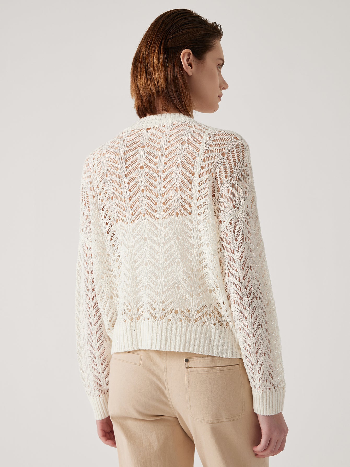 Keten Örgü Düğmeli Hırka