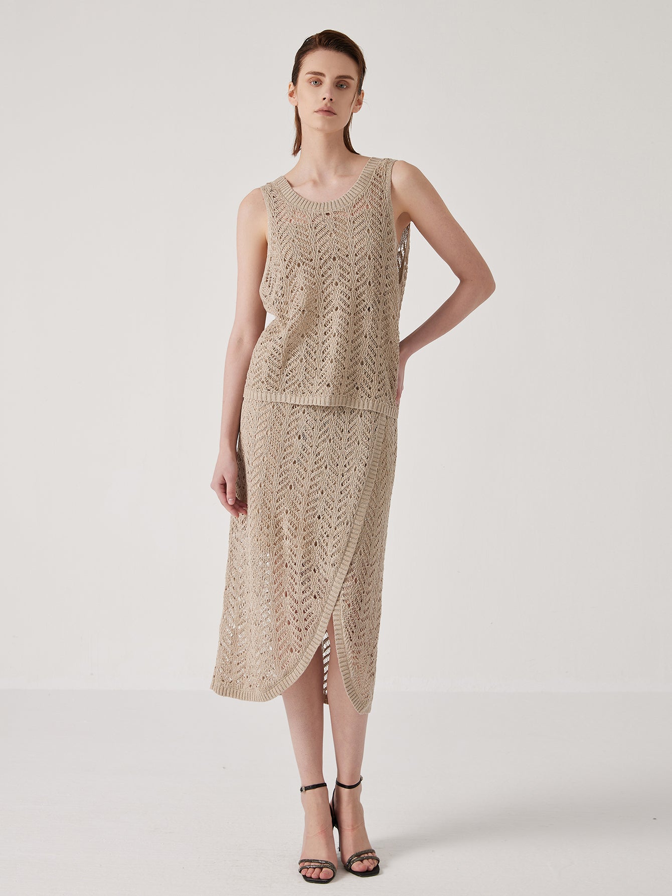 Keten Yarı Şeffaf Etek