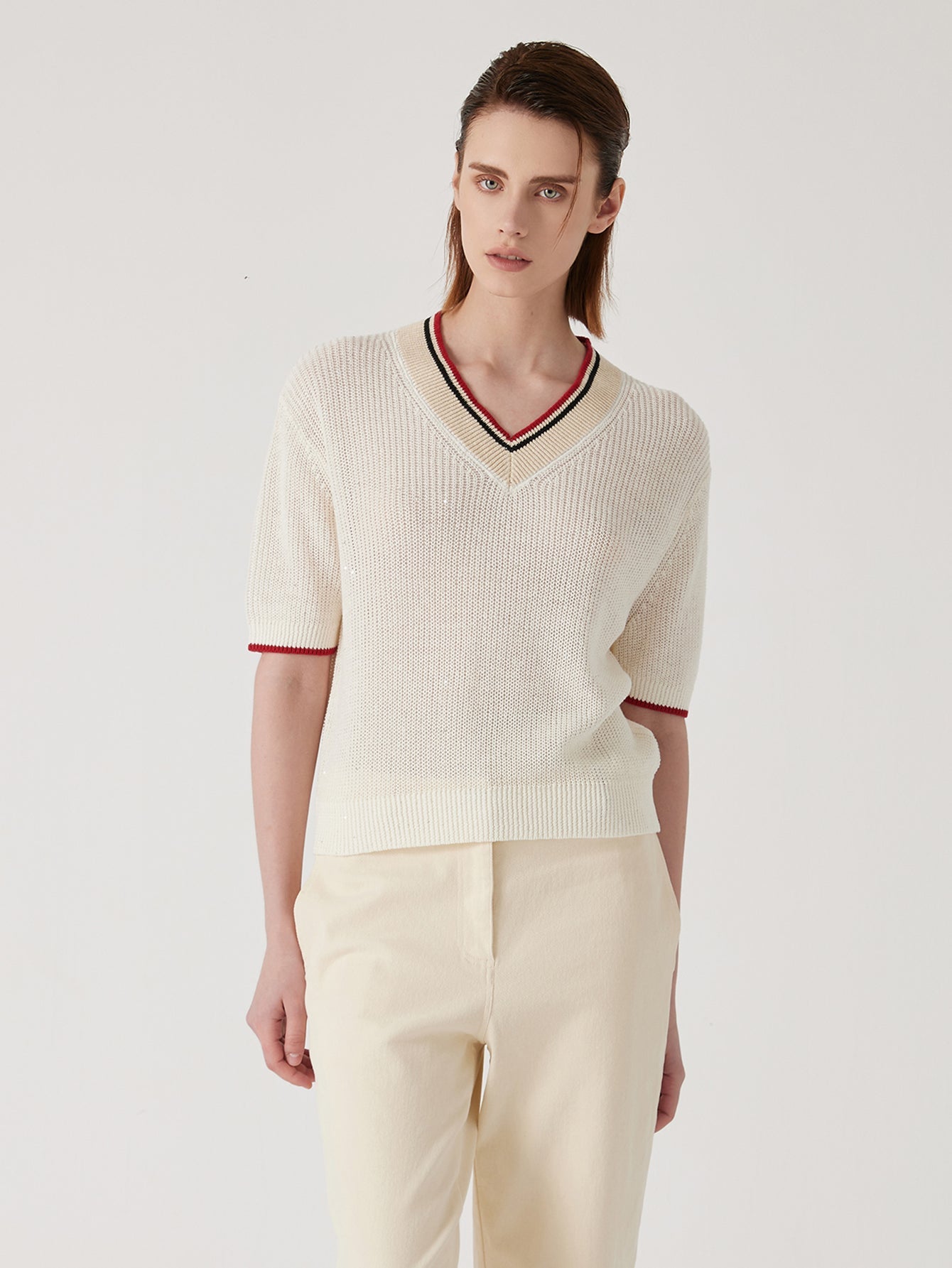 Keten V Yaka Kazak Üst