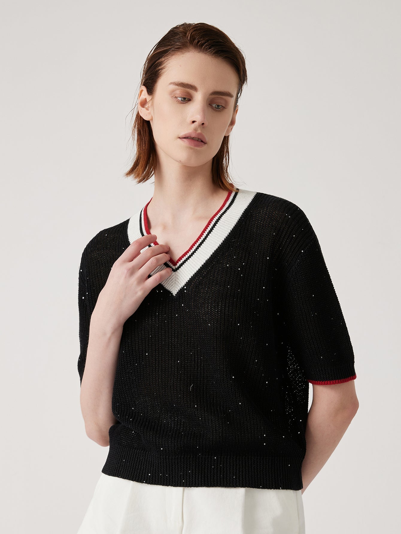 Keten V Yaka Kazak Üst